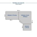 Ver imagem 6 de Guarda Roupa Planejado de Canto Obliquo 4 Portas Corino 3 Peças Hera CabeCasa MadeiraOriginals Cream