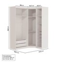 Ver imagem 5 de Guarda Roupa Planejado de Canto Obliquo 4 Portas Corino 3 Peças Hera CabeCasa MadeiraOriginals Cream