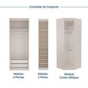 Ver imagem 7 de Guarda Roupa Planejado de Canto Obliquo 4 Portas Corino 3 Peças Hera CabeCasa MadeiraOriginals Cream