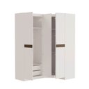 Ver imagem 4 de Guarda Roupa Planejado de Canto Obliquo 4 Portas Corino 3 Peças Hera CabeCasa MadeiraOriginals Cream