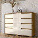 Ver imagem 2 de Comoda Georgia Quarto com 8 Gavetas Freijo/off White