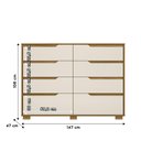 Ver imagem 3 de Comoda Georgia Quarto com 8 Gavetas Freijo/off White