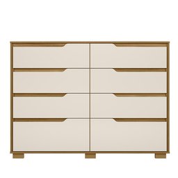 Comoda Georgia Quarto com 8 Gavetas Freijo/off White - 1