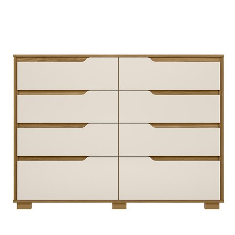 Comoda Georgia Quarto com 8 Gavetas Freijo/off White