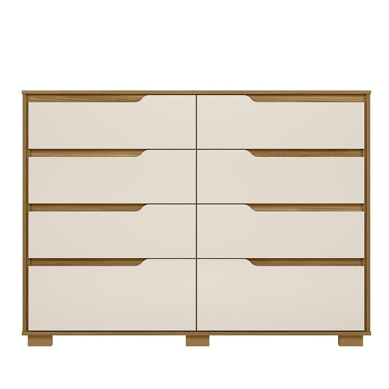 Comoda Georgia Quarto com 8 Gavetas Freijo/off White