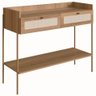 Aparador 2 Gavetas 103Cm Palhinha Pé Metal Oslo Artesano Dourado - 2