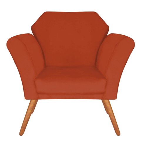 Poltrona Decorativa Marcela Suede Laranja