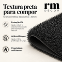 Ver imagem 3 de Grama Sintética Preta 20mm 5m² 1x5m com Proteção UV e Antifungos Rm Decor