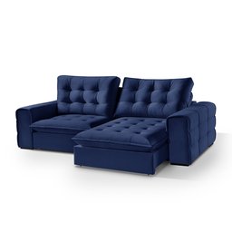 Sofá Retrátil e Reclinável Galliano 2,10m - Fortbello Estofados:azul - 2