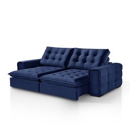 Sofá Retrátil e Reclinável Galliano 2,10m - Fortbello Estofados:azul - 4
