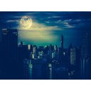 Ver imagem 2 de Papel de Parede Lua Noite Cidade Prédios 3d Nsk79