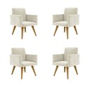 Ver imagem 1 de Kit 4 Poltronas Decorativas - Cadeira Escritório Recepção Cor:Bege