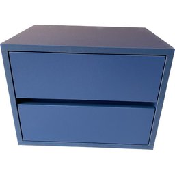 1 Mesa de Cabeceira com 2 Gavetas Azul Sirena 100% Mdf 40cm - 2