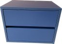 Ver imagem 2 de 1 Mesa de Cabeceira com 2 Gavetas Azul Sirena 100% Mdf 40cm