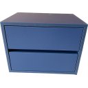 Ver imagem 2 de 1 Mesa de Cabeceira com 2 Gavetas Azul Sirena 100% Mdf 40cm