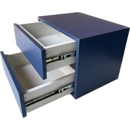1 Mesa de Cabeceira com 2 Gavetas Azul Sirena 100% Mdf 40cm - 1