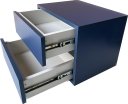 Ver imagem 1 de 1 Mesa de Cabeceira com 2 Gavetas Azul Sirena 100% Mdf 40cm