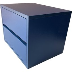 1 Mesa de Cabeceira com 2 Gavetas Azul Sirena 100% Mdf 40cm - 3