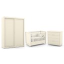 Ver imagem 1 de Dormitório Tutto New 2 Portas, Cômoda 4 Gavetas e Berço Off White - Matic Móveis