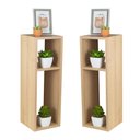 Ver imagem 1 de Conjunto Mesa De Cabeceira Pequena 20x20x60cm Carvalho Quarto Sala