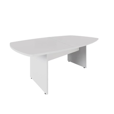 Mesa de Reunião Orgânica 320cm X 110cm Pés Painel Escritório F5 Office Cor:cinza