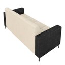 Ver imagem 7 de Sofá Living Decorativo Houston 2 Lugares 180cm Pés em Metal Veludo/ Pu Bege/ Preto G33 - Gran Belo