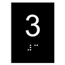 Kit 10 Placas Braile Ps do 3° Andar Elevador Preto - 1