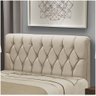 Cabeceira Solteiro Estofada Istambul Mônaco com Capitonê Bege - 1
