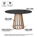 Ver imagem 2 de Mesa de Jantar Redonda 90cm 4 Lugares Gabi MDF Preto e Jade - Straub Web