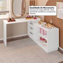 Ver imagem 5 de Cômoda com Penteadeira Rocher 3 Gavetas 2 Nichos Branco - Pnr Móveis