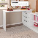 Ver imagem 7 de Cômoda com Penteadeira Rocher 3 Gavetas 2 Nichos Branco - Pnr Móveis