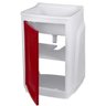 Gabinete Plástico com Tanque 15L 1 Porta Gtq0 Branco/Bordô Astra - 3