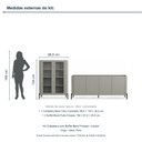Ver imagem 3 de Kit Cristaleira com Buffet Bend Frisado Principal Incolar Grigio Metal Preto