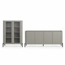 Ver imagem 2 de Kit Cristaleira com Buffet Bend Frisado Principal Incolar Grigio Metal Preto