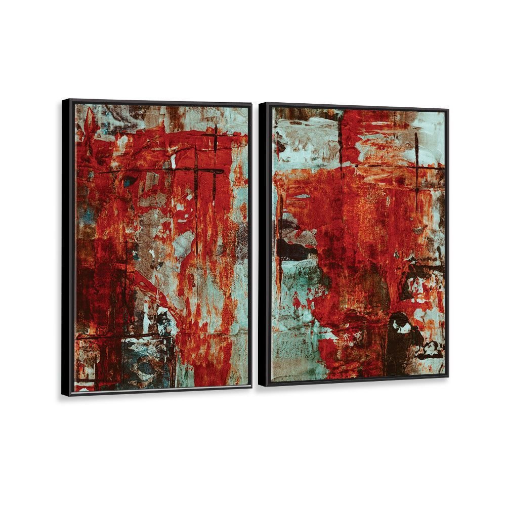 Kit 2 Telas Canvas com Moldura Paredão Abstrato Preto - Grande - 4