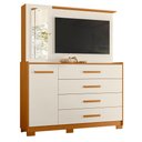 Ver imagem 4 de Guarda Roupa Casal New Fusion 10 Portas e Cômoda Ilhabela Cinamomo Off White - Móveis Albatroz