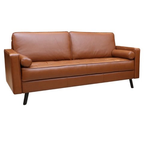 Sofá de Couro 4 Lugares Vancouver M06 Cor Conhaque 457