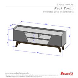 Rack Sala Turim para TV até 65 Polegadas com Pés Madeira - 4