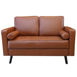 Conjunto Sofá de Couro 2 e 3 Lugares Vancouver M06 Cor Conhaque 457 - 3