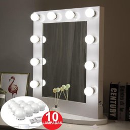 Luz de Espelho Maquiagem Usb Make LED Studio 3 Cores Camarim Regulavel Lâmpadas Led - 3