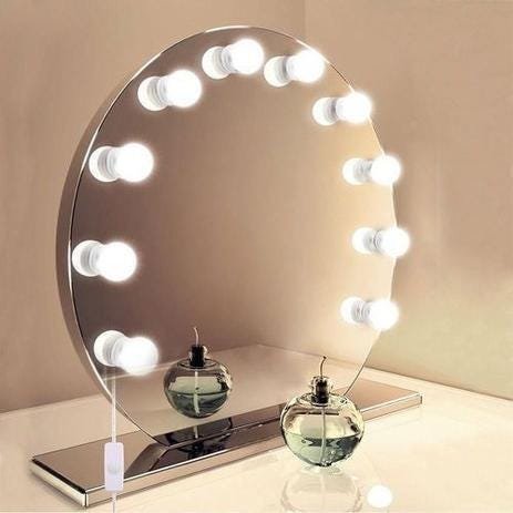 Luz de Espelho Maquiagem Usb Make LED Studio 3 Cores Camarim Regulavel Lâmpadas Led