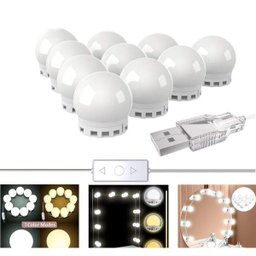 Luz de Espelho Maquiagem Usb Make LED Studio 3 Cores Camarim Regulavel Lâmpadas Led - 2