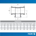 Ver imagem 4 de Te Soldável 90° Redução Pvc Marrom Canos e Tubos para Água Fria de 1x3/4 Polegadas 32x25mm