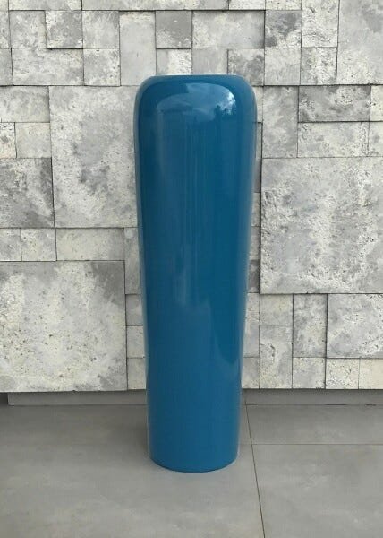 Vaso de Fibra de Vidro Estilo Vietnamita 100x30 cm Azul Turquesa - 3