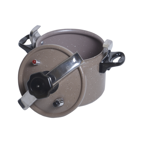 Panela Alta Pressão Indução 6 Litros Antiaderente Revestimento Mármore Marrom