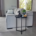 Ver imagem 3 de Mesa Lateral com Espelho - Mesinha de Apoio 60 x 45 cm Preto