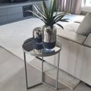 Ver imagem 2 de Mesa Lateral com Espelho - Mesinha de Apoio 60 x 45 cm Prata