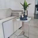 Ver imagem 1 de Mesa Lateral com Espelho - Mesinha de Apoio 60 x 45 cm Prata