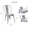 Cadeira Tolix Iron Aço Industrial Metal Cinza Claro Brilho - 3