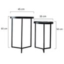 Ver imagem 3 de Kit 2 Mesas Lateral com Espelho - Mesinha de Apoio Prata